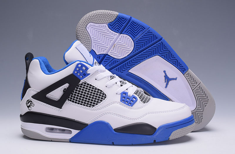 Men's Air Jordan 4 white blue sneakers for sale
